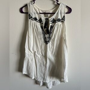 Luck Brand Embroidered Sleeveless Top